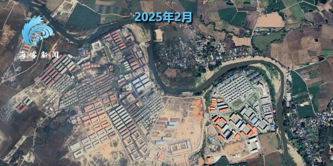 九游娱乐：卫星探秘缅甸妙瓦底：KK园区两年扩大3倍9月仍在扩建豪车比比皆是每隔一段距离都有武装人员站岗；附近类似园区仍在不断扩建蔓延(图6)